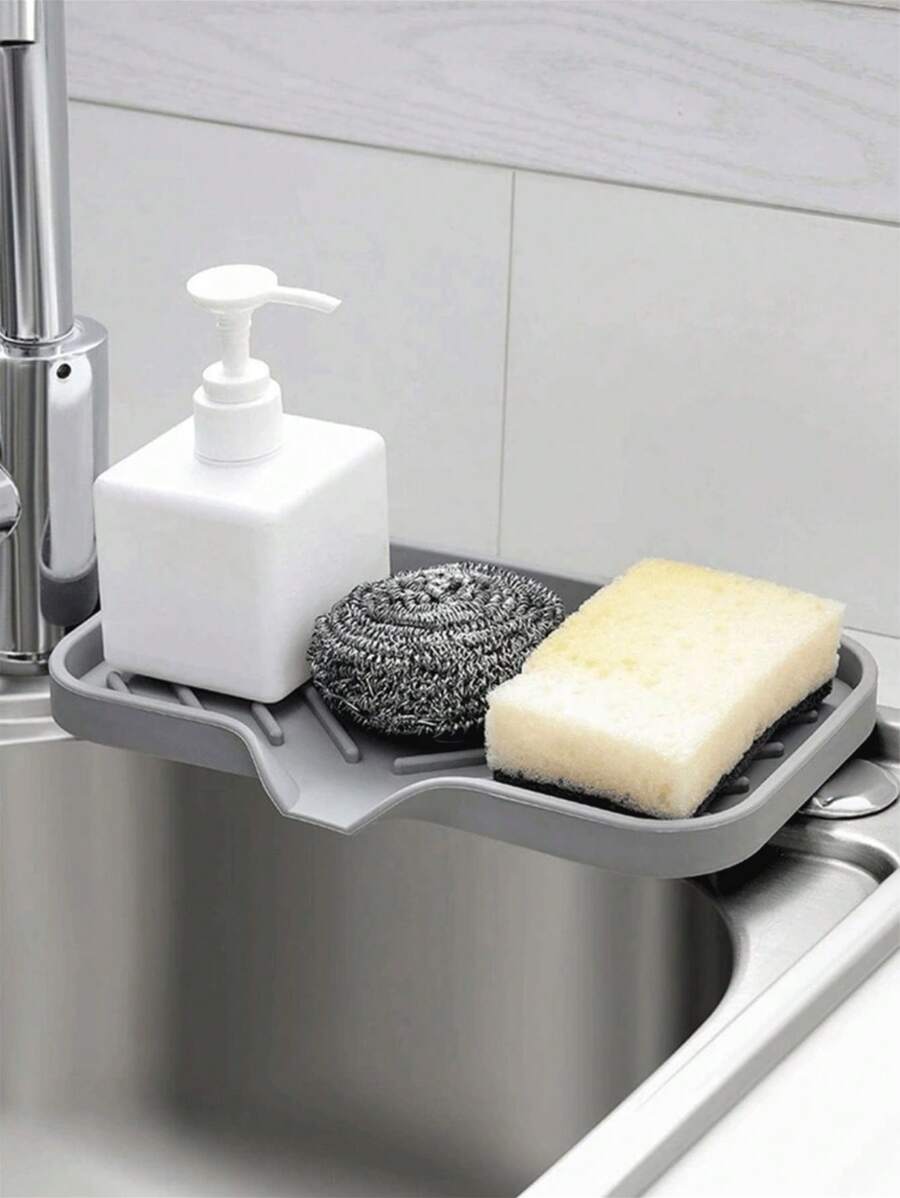 1pc Silicone Drain Mat Faucet Splash Preventer Soap Kitchen Countertop Filter Sink Storage Drain Mat