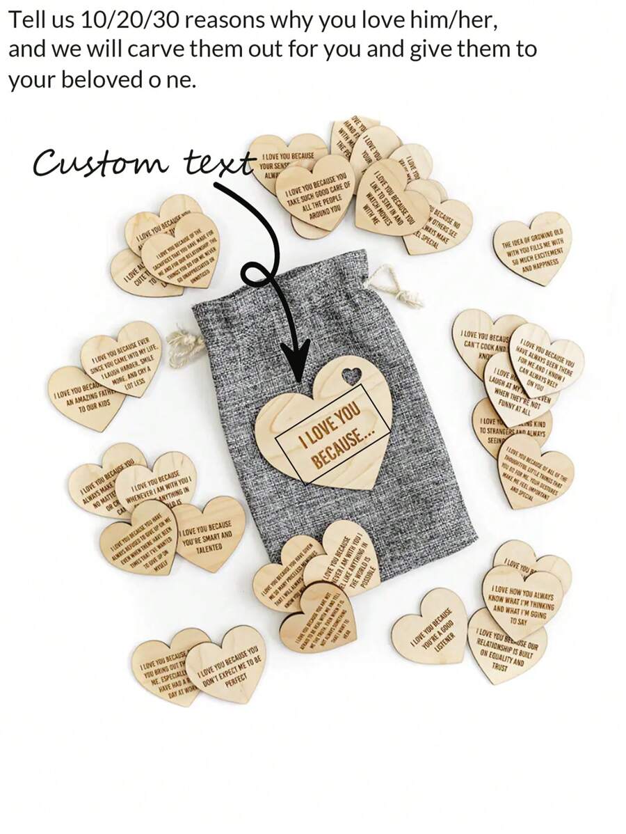 10 20 30 Pcs, Personalized I Love You Reasons Pack - Romantic Gift For Someone Special - Wedding - Anniversary - Valentine's Day - Birthday, Give It To Your Beloved One, Must-Have Valentine's Day Gift Gifts Graduation