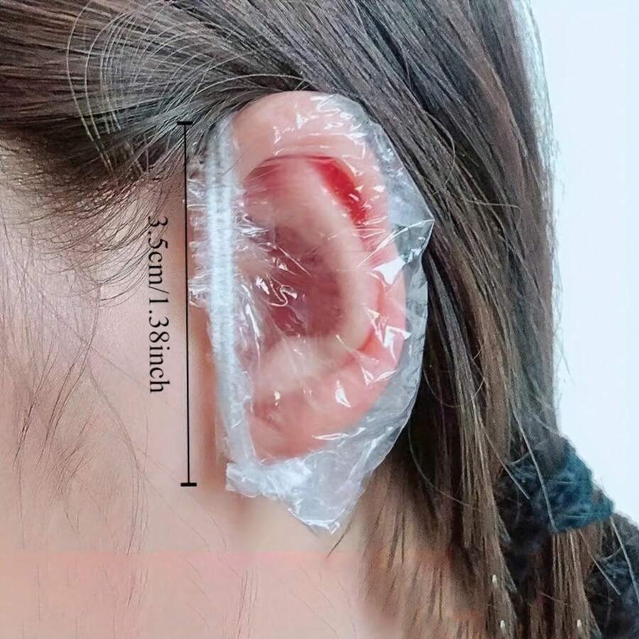 Protetores de ouvido descartáveis transparentes - Protetores de ouvido à prova d'água para banho, coloração de cabelo e uso em salão de beleza