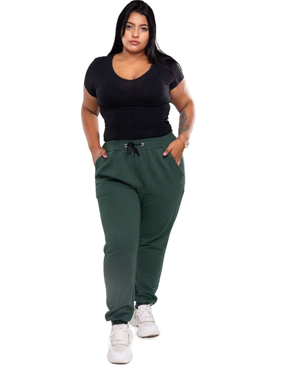 Calça Moletom Feminina Plus Size G1 G2 G3 grande coleção inverno frio