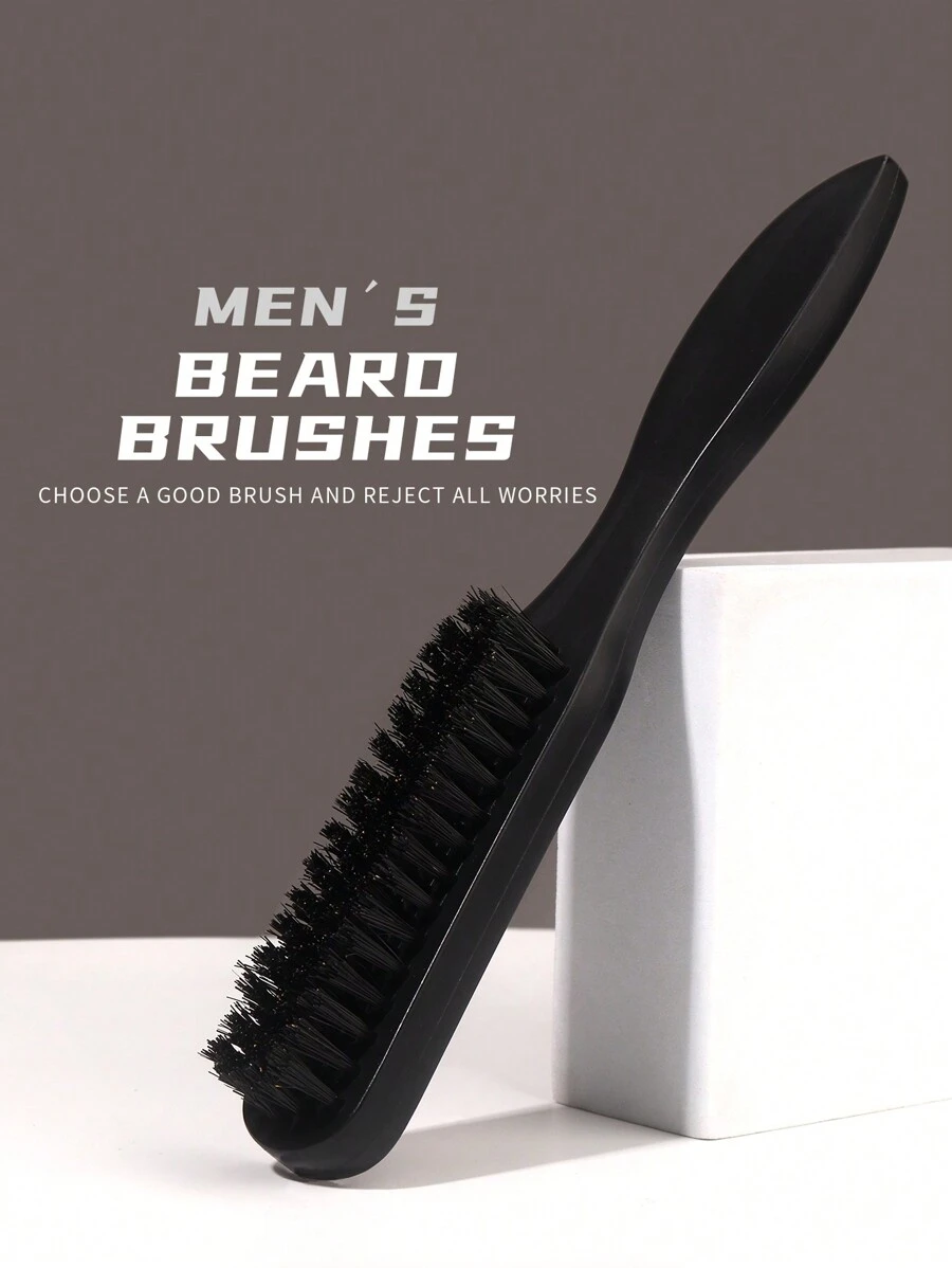 New Arrival Plastic Brown Nylon Salon Haircutting, Carving & Cleaning Brush For Men's Beard, Nail Cleaning Tool
