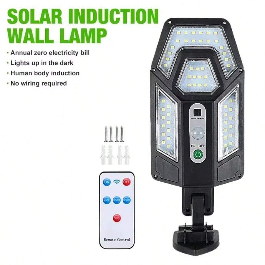 1pc Solar Light Motion Sensor Remote Control Solar Focusing Waterproof Suitable For Garden Courtyard Corridor Lighting, Outdoor Garden Lighting For Pathway, Yard, Patio