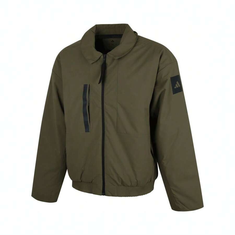 Adidas 1 Stück Herren minimalistische Jacke mit Frontverschluss und Langarm, lässiger Winteralltagstragsttil