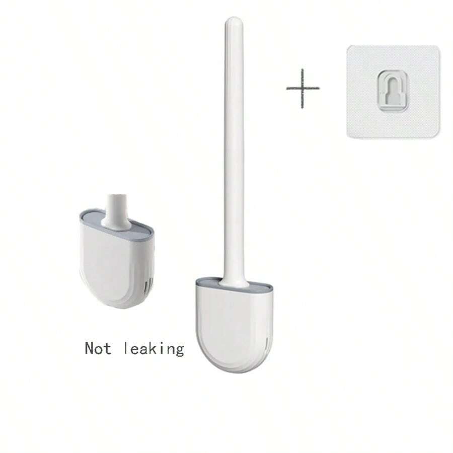Wall Hanging Toilet Brush With Holder Long Handled Silicone Toilet Brush Soft Bristles WC Cleaning Brush Bathroom Accessories