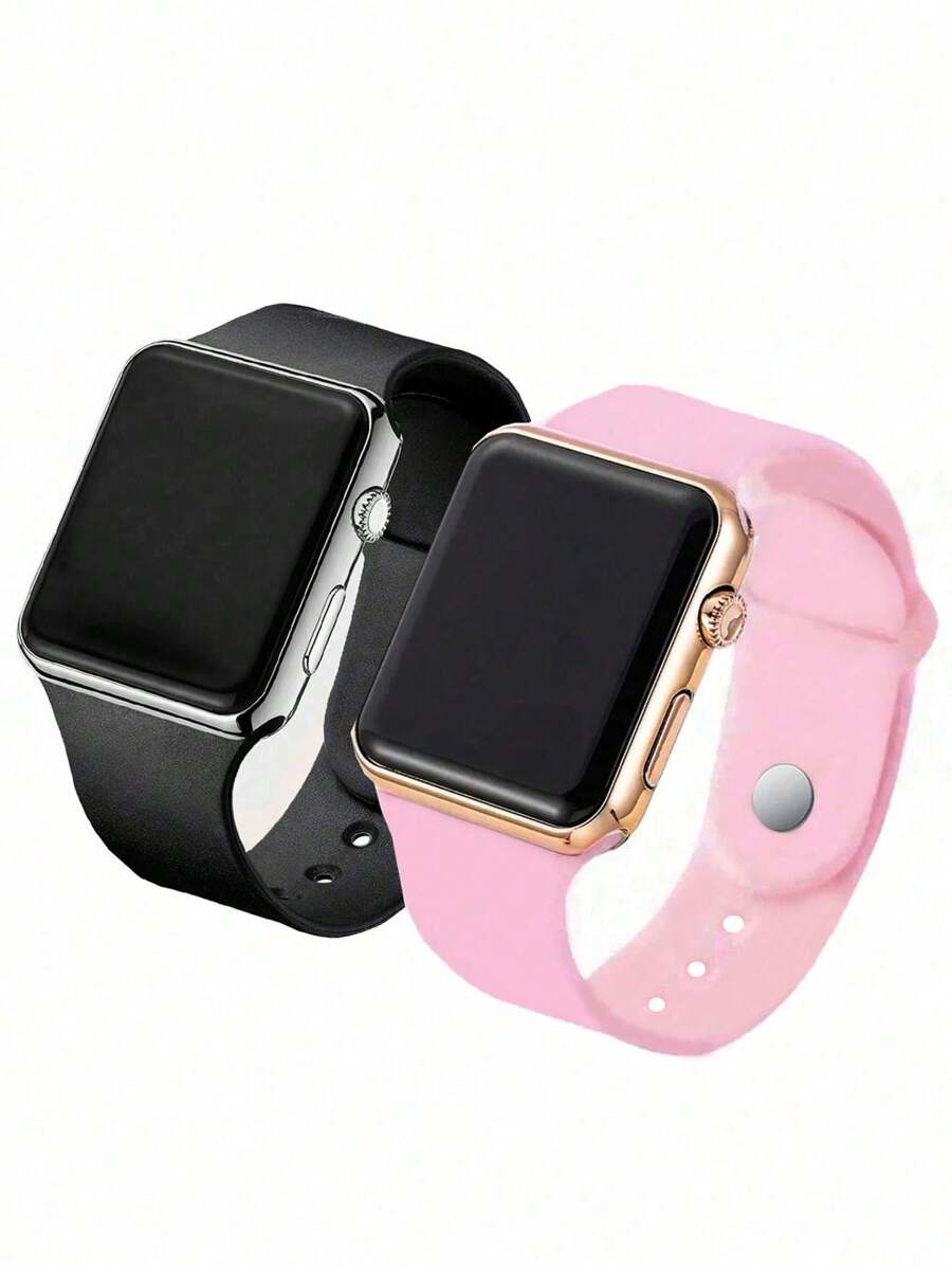 Set de 2 relojes digitales LED casuales y deportivos para parejas, gran regalo de vuelta a la escuela