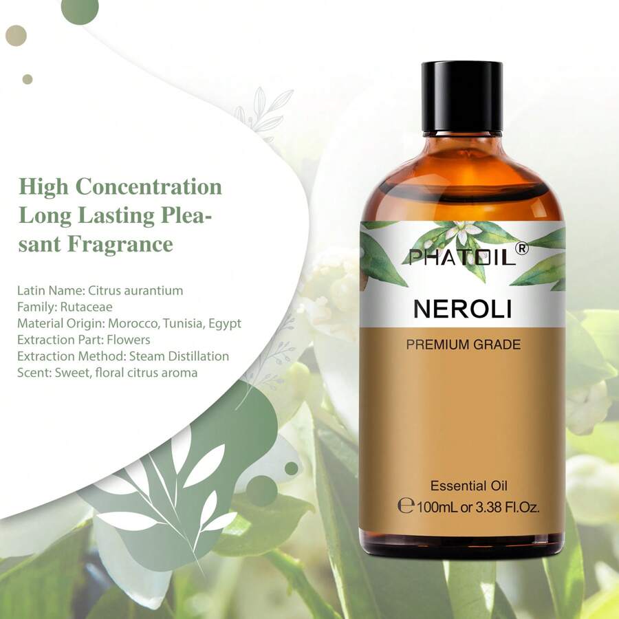 Neroli Essential Oil 100ML, Pure Neroli Oil Essential Oils For Aromatherapy, Candles, Soaps(3.38FL.OZ)