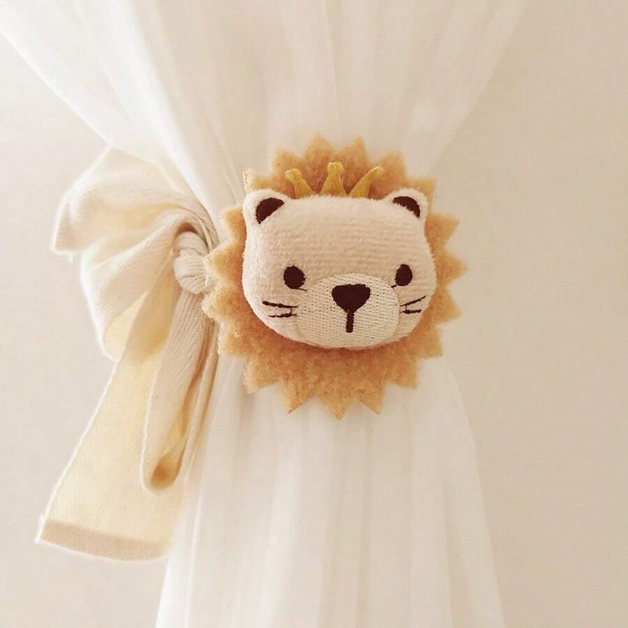 1 pezzo di fermatenda moderno con motivi cartoni animati di animali, senza trapano, con decorazioni floreali e animali 3D per il salotto e la camera da letto dei giovani