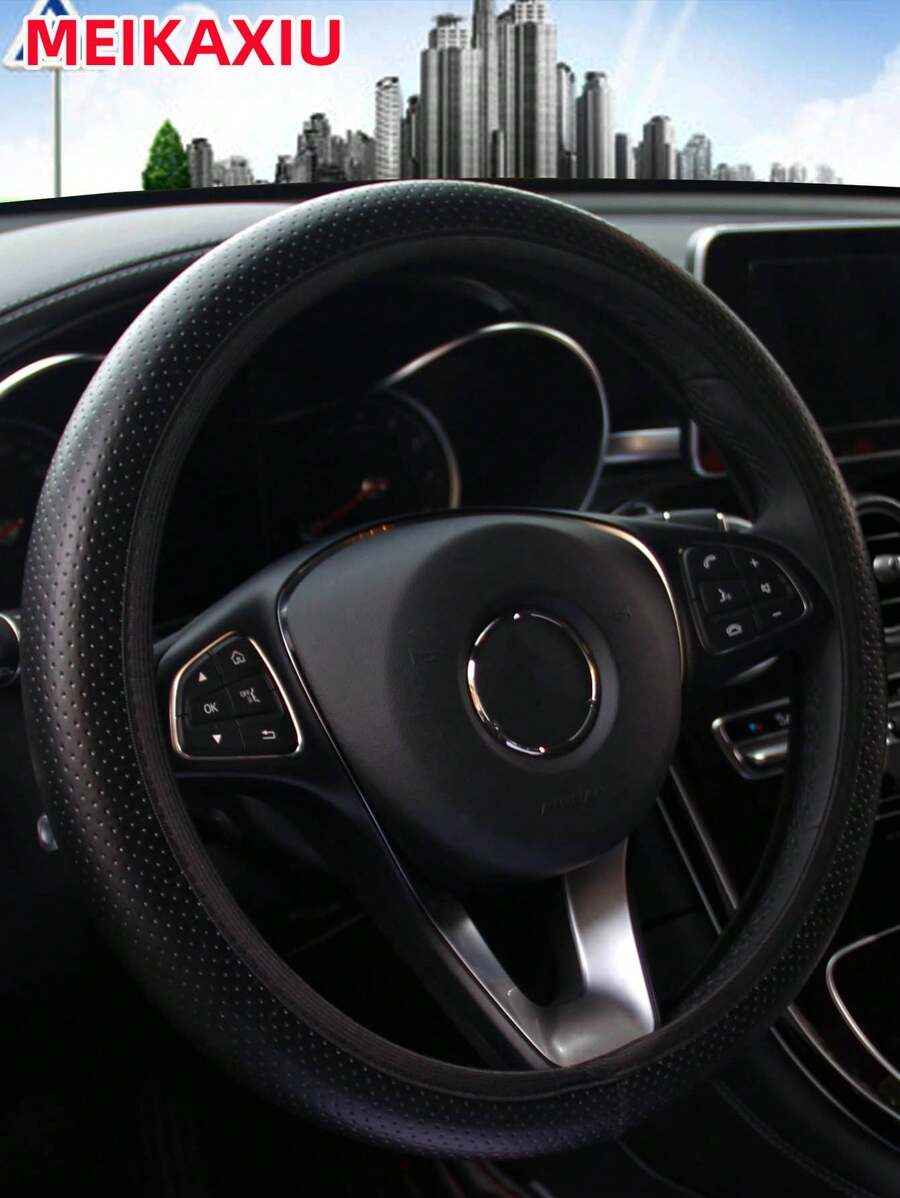 MEIKAXIU 1 pieza Funda para volante de coche sin anillo interior, se ajusta a volantes de 14.5-15 pulgadas, accesorios interiores para coche