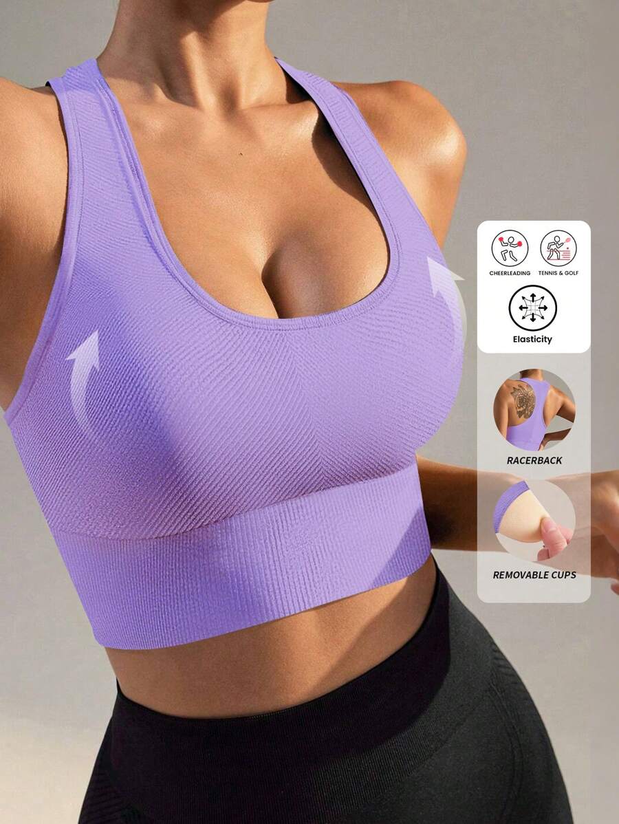 Yefecy Sports Bras For Women High Support, Seamless Padded Racerback Sports Bras For Yoga Gym Running And Workout