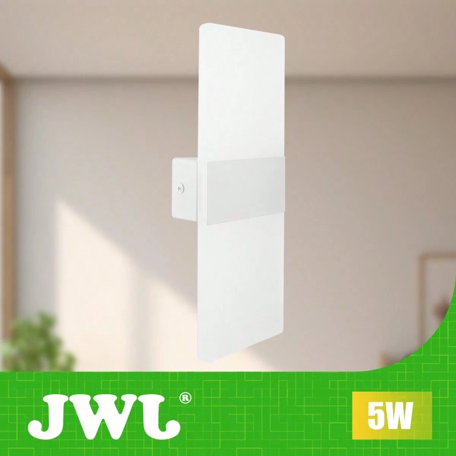 JWJ alta calidad moderna LED rectangular wall lamp, 5W tricolor luz, IP20 a prueba de agua, blanco/negro, diseño de moda sentido interior wall lamp luz decorativa al aire libre, ideal para patio, pasillo, hotel, dormitorio, sala de estar