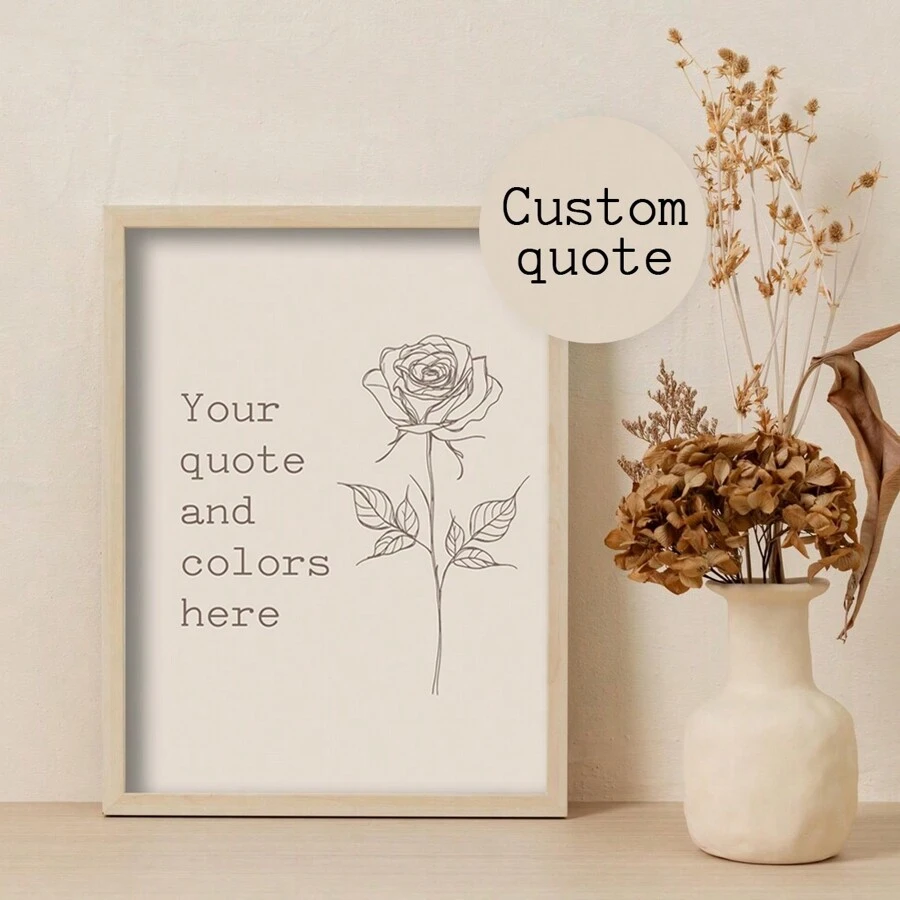 1pc,Custom Quote Printing,Personalized Printing,Custom Printed Wall Art,Typewriter Printing,Printed Wall Art,Custom Motivational Quote,Personalized Custom Poster,Minimalist Style,Custom Florals,Best Gift,Unframed Gifts Birthday Graduation