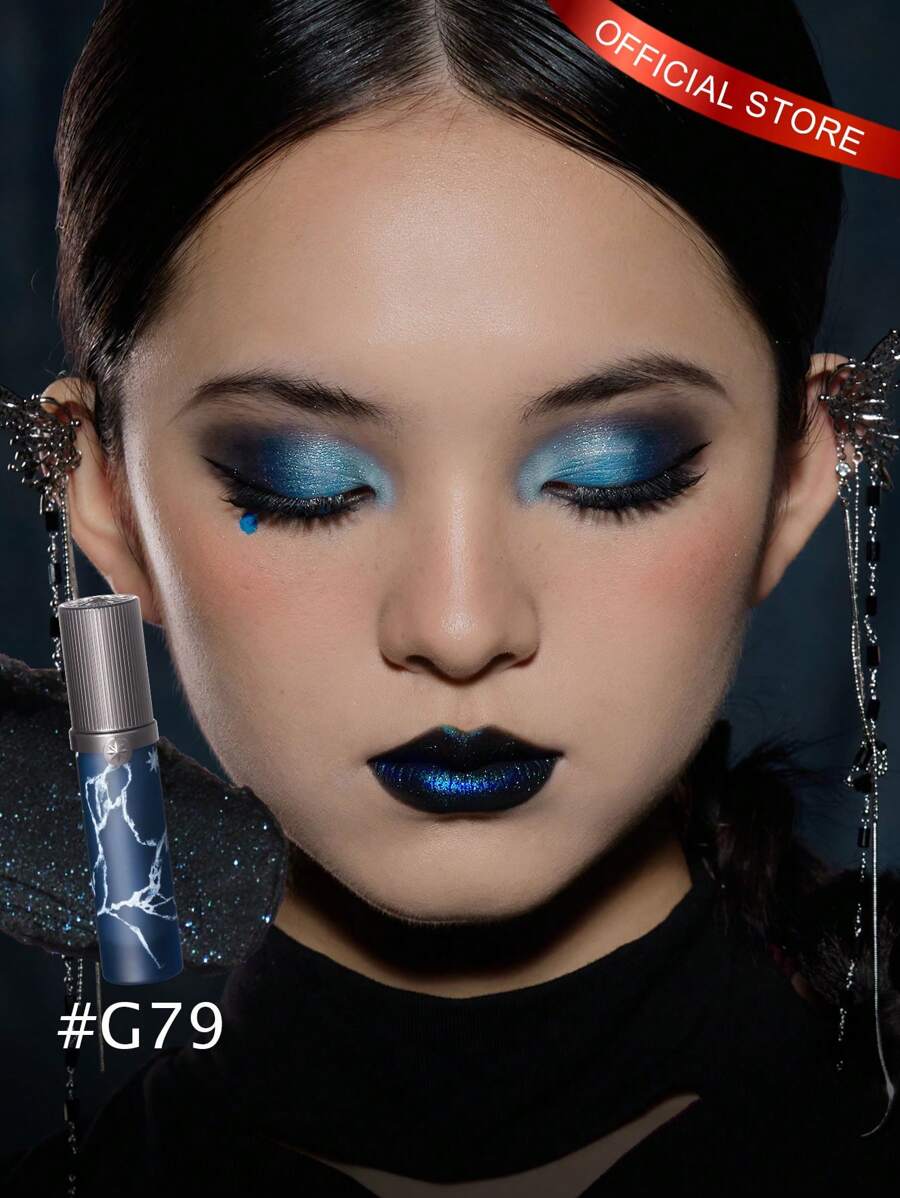 GIRLCULT Batom Manchado Fosco Love Whisper G79 Preto e Azul Batom Camaleão e Preto | Tinta Não Pegajosa | Brilho Labial Hidratante e Longa Duração | Altamente Pigmentado | Aspecto Mais Suave e Fosco | Ultra Brilho Com Cor Realçadora | Não Ressecante, 3,8ml/0,13 fl. Oz, PRESENTE