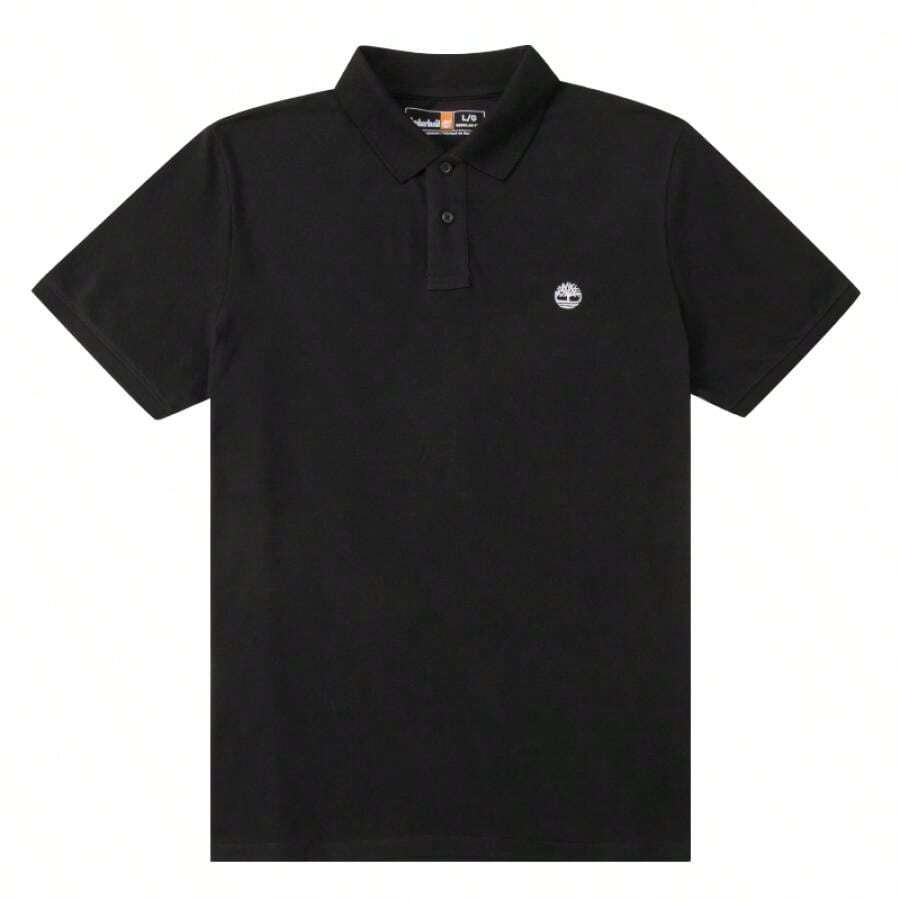 Timberland Men Casual Loose Fit Polo Shirt, Outdoor Sports Stand Collar, Fitness & Business, Short Sleeve - A24H2001