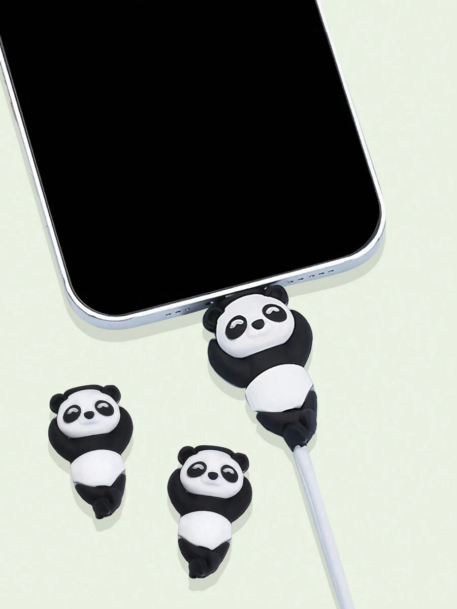 1pc/2pcs Cute Panda USB Cable Protector, Phone Data Cable Protector To Prevent Wear And Tear, Compatible With IPhone 18/20W Fast Charger, Compatible With IPhone 16/15/14 And Other Phones