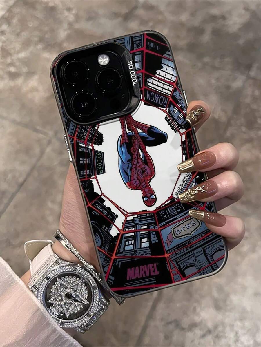 IMD Phone Case Compatible With Iphone, Protective Hard Shell Case, Matte Cartoon Pattern, Anti-Drop, Marvel