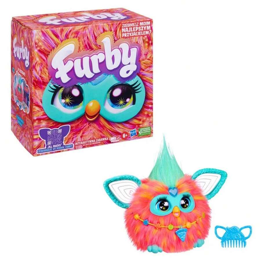 Hasbro Furby Coral, 15 modnych akcesoriów, interaktywne pluszowe zabawki dla 6-letnich dziewczynek i chłopców i starszych, animatronika aktywowana głosem