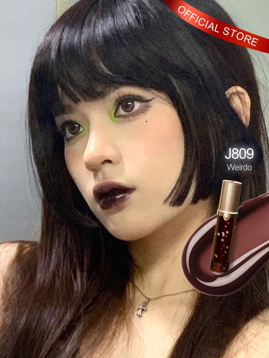 GIRLCULT Gloss Labial Irreal J809 Esquisito, Brilho Intenso de Longa Duração, Batom Líquido Brilhante, Cor Altamente Pigmentada e Brilho Instantâneo, Metalizado Glitter Vermelho Escuro Cintilante para Festas, Fórmula Leve, Hidratante, Gloss Labial Hidratante, 3,5ml (0,12 fl. oz.), PRESENTE