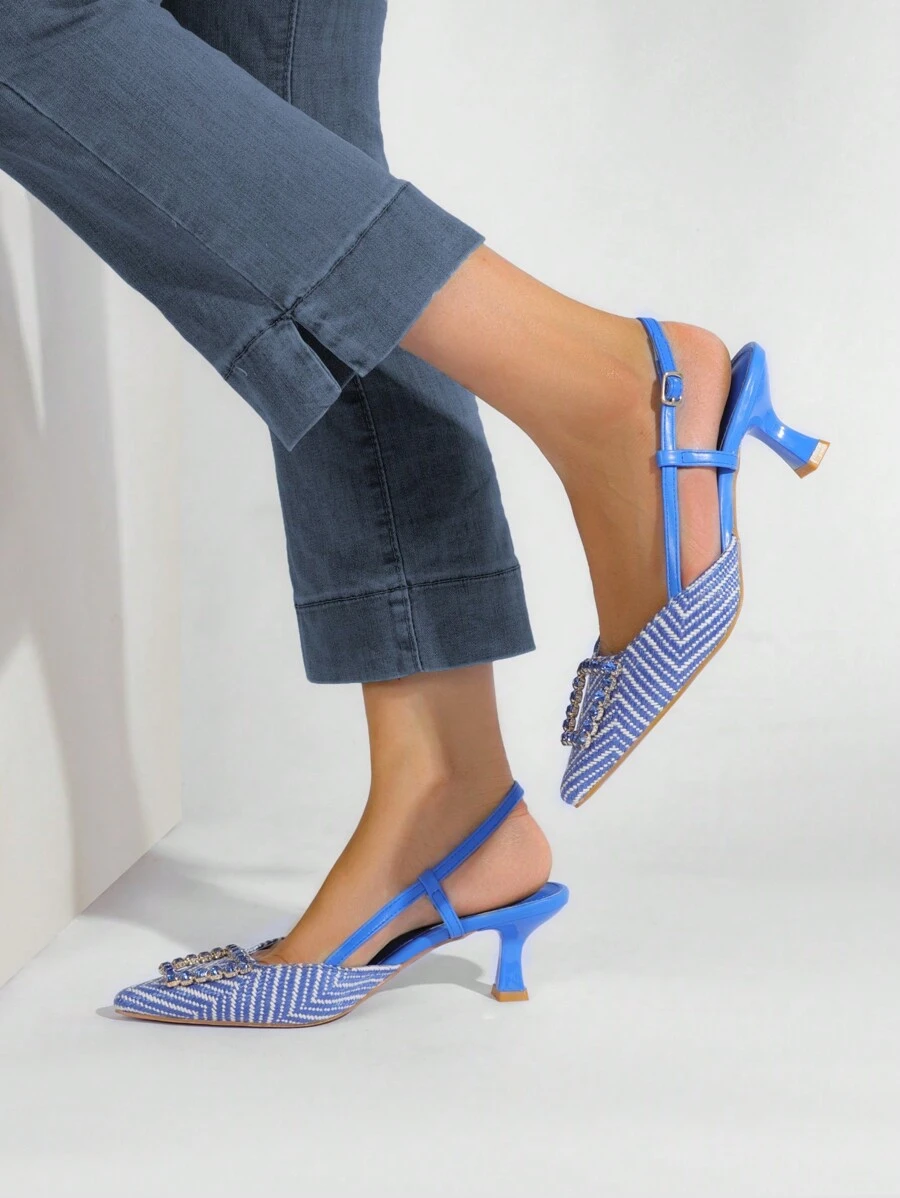 Dames Casual Modieuze Eenvoudige Slip-On Schoenen, Geschikt Voor Dagelijks Gebruik Stijlvolle Hoge Hakken