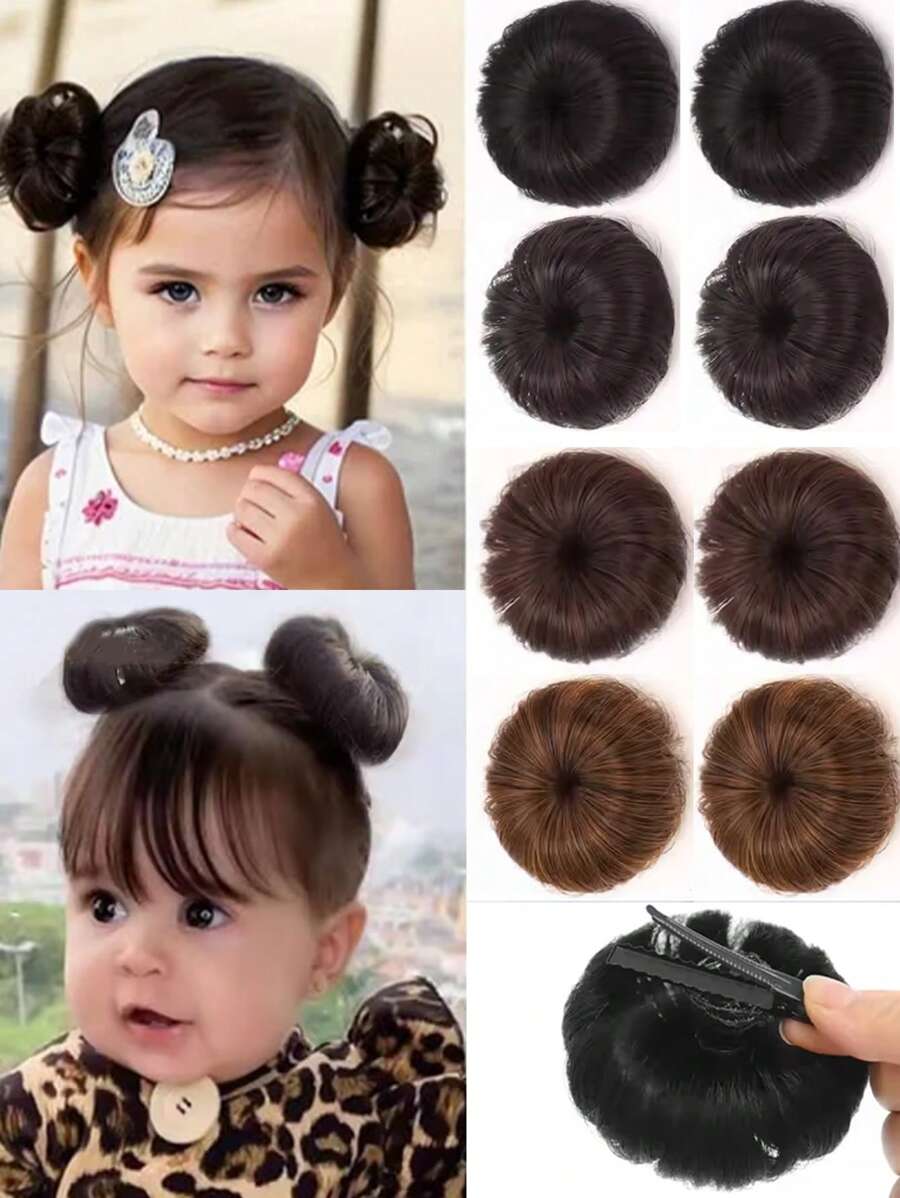 Accesorio de peluca sintética con moño incorporado, peluca para uso diario, accesorio de disfraz, regalo navideño