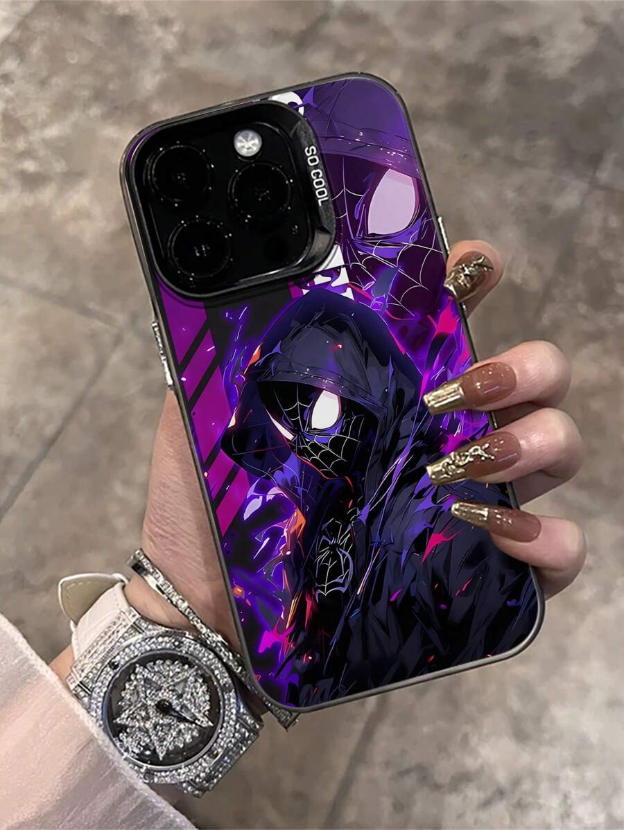 IMD Phone Case Compatible With Iphone, Hard Shell Protective Cover, Cartoon Pattern, Anti-Fall, Marvel Spiderman