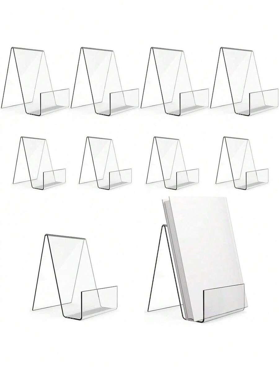 2 pièces/6 pièces Supports de livre en acrylique - Supports d'affichage contemporains élégants et transparents comme du cristal pour mettre en valeur les livres, magazines, menus, albums photos - Parfait pour la maison, le bureau ou un usage commercial