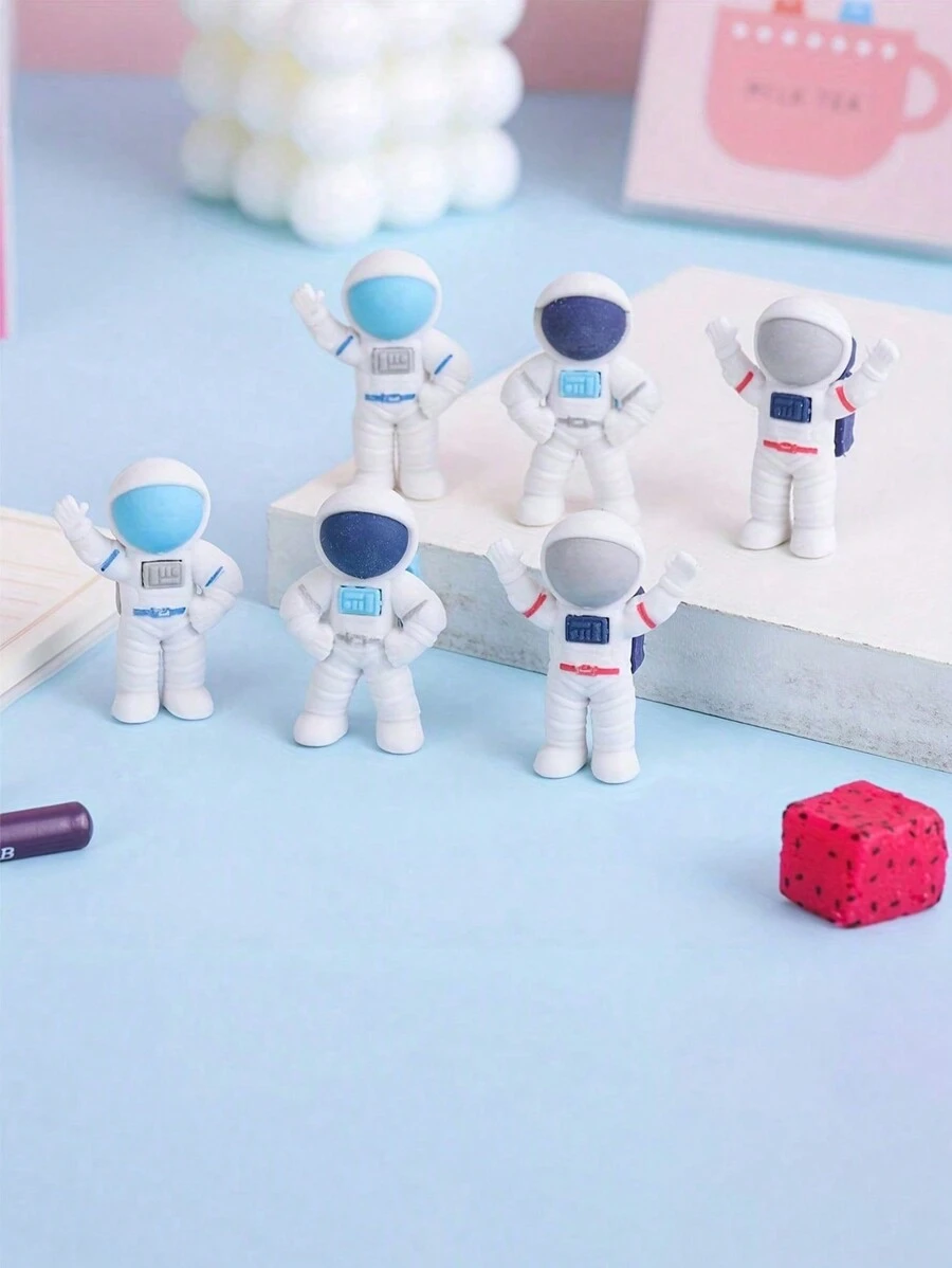 5/10 pièces Gomme astronaute, papeterie d'étudiant portable nouveauté, gomme mini multifonction en forme d'astronaute, cadeaux mignons, petits prix de gomme, cadeaux de fête, cadeaux de remise des diplômes