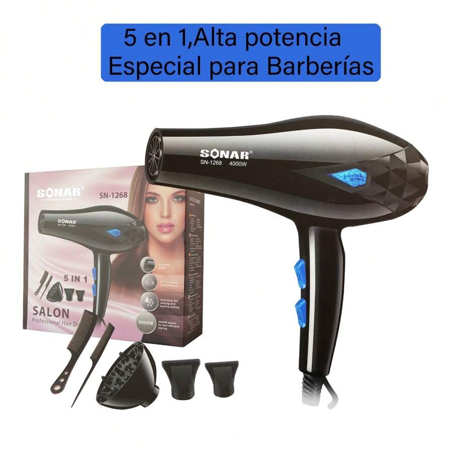 SONAR Secador de Pelo Profesional, 4000W, Especial para Barberías