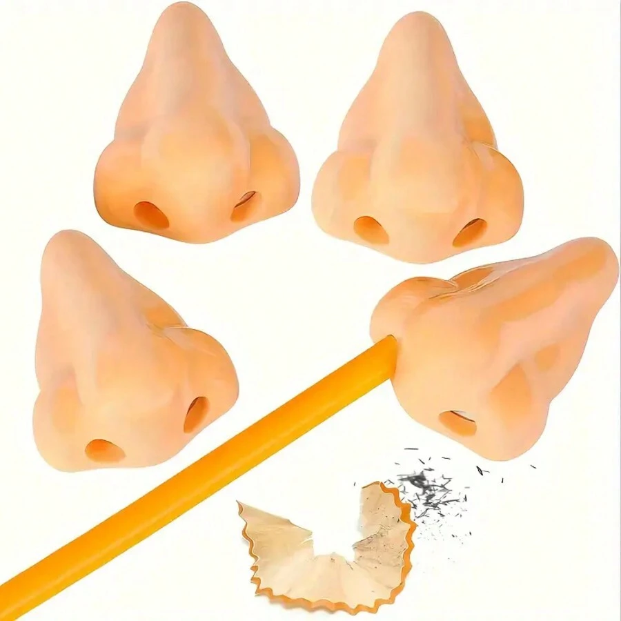 1pc/2pcs/5pcs Novelty Nose Shaped Pencil Sharpener, Quirky Funny Pencil Sharpening Solution For Children Arts & Crafts, Gag Gifts, Birthday Party Favors, Classroom Teacher Rewards