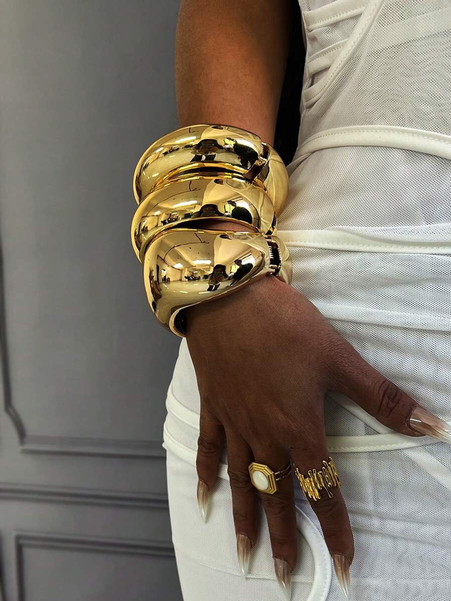 1Pc Cuff Bracelets,Gold Bangles,Wide Bangles, Chunky Bracelet, Bracelet Set, Wide Bracelet, Bracelet For Women,Gift For Her