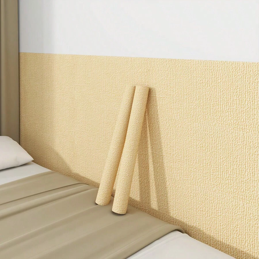 1pc Thick Self-Adhesive Linen Yellow Wallpaper, Mold Resistant Contact Paper, Removable And Reusable, Waterproof For Living Room, Kitchen, Bedroom, Dorm, Furniture Renewal, Autumn Aesthetics, Multiple Lengths Available, Make Your Home Cozy Gifts Birthday Graduation Room Decor Home Decor Wall Decor Bathroom Decor Bedroom Decor Room Decoration Stuff Living Room Decor House Decor Home Decor Living Room Wall Paper Stickers Wall Stickers Wall Sticker