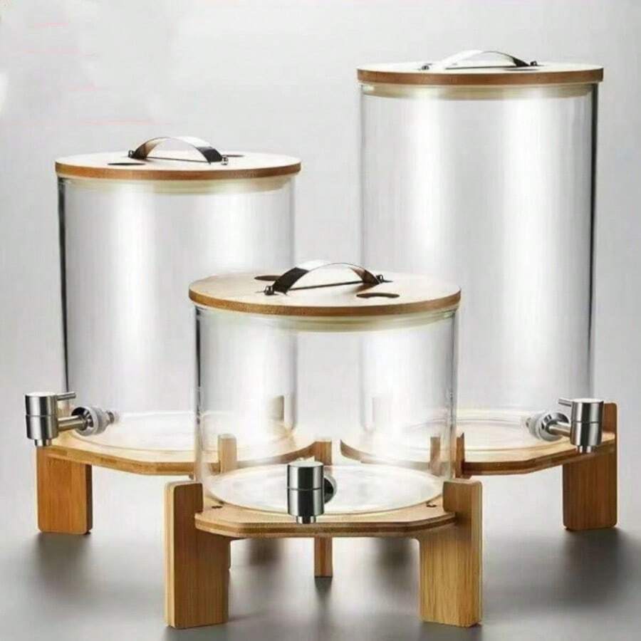 1 stuk 3L/5L/7,5L transparante glazen brouwpot met grote capaciteit, fruitpot, kruidenpot, brouwpot van hoog borosilicaatglas