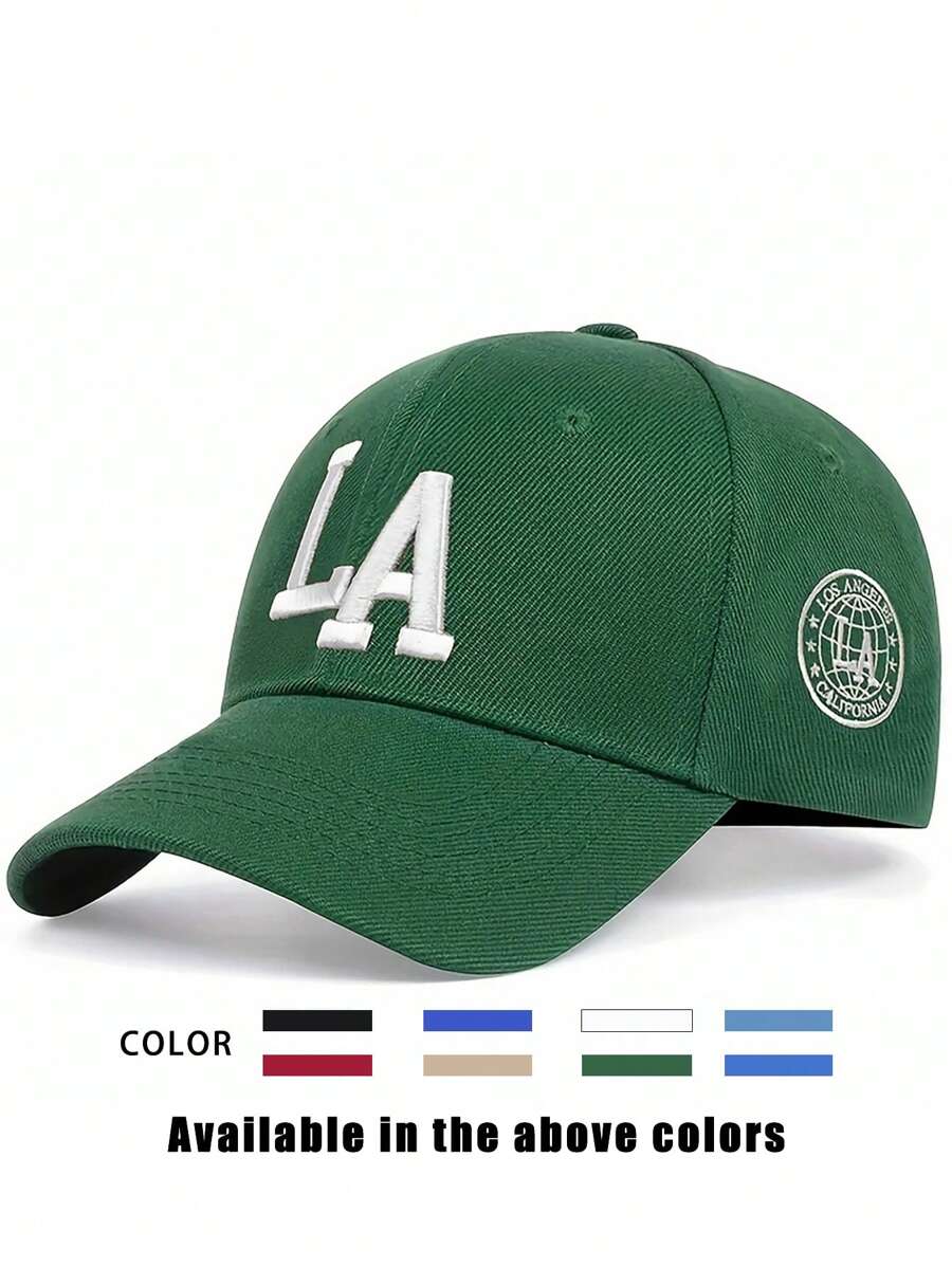 1 pièce Casquette snapback à fausse fourrure brodée LA, chapeau de soleil ajustable pour l'extérieur pour hommes et femmes, convient aux voyages et à la plage au printemps/automne, style Y2K