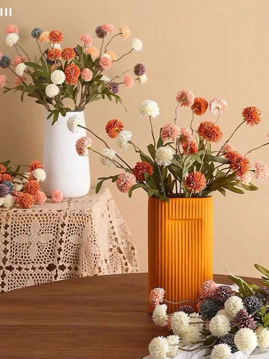 1 Pc Artificial Flower Stem, Brown Plastic Fake Flower, Home Decor