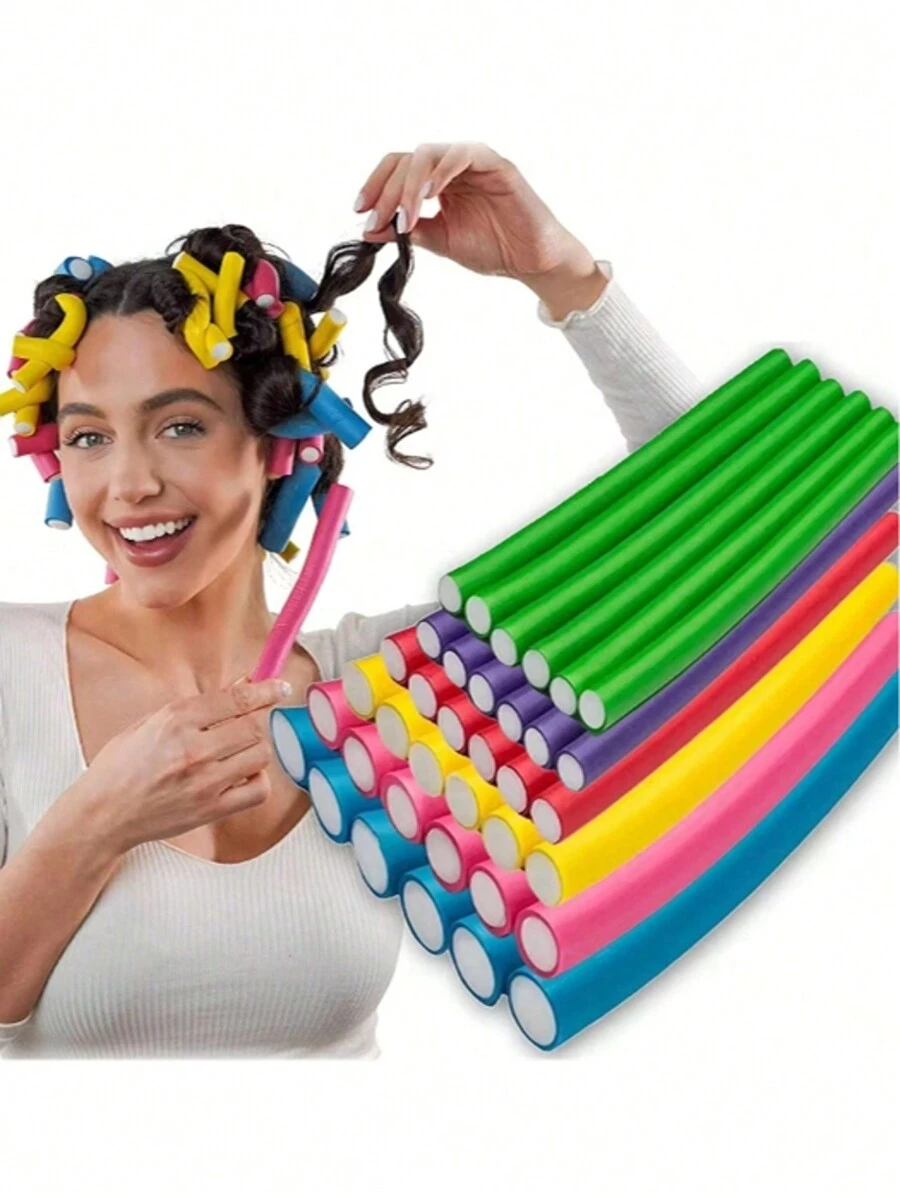 10 pezzi Rulli per capelli flessibili senza calore - Bacchette arricciacapelli pieghevoli per ricci morbidi in schiuma fai-da-te - Strumenti per acconciature per risultati naturali e da salone, Barra arricciacapelli universale in EVA - Rullo per capelli manuale con design a perla per bellezza e cura personale, Accessori per capelli, Ricci senza calore, Arricciacapelli, Prodotti e accessori per capelli per essenziali da viaggio per barbieri, saloni di bellezza, ritorno a scuola, vacanze