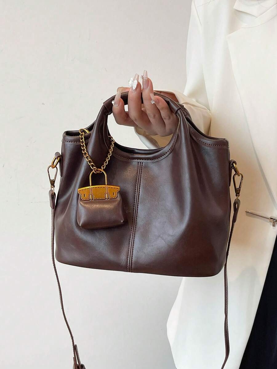 Bolso de uso múltiple minimalista de estilo retro con monedero, bolso de mano, correa de hombro desmontable bolso cruzado para mujeres
