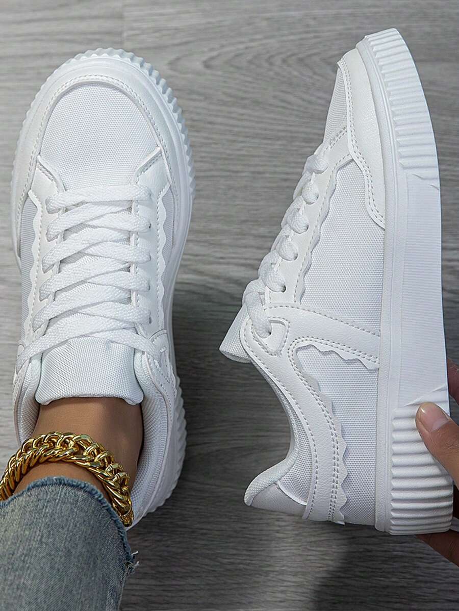 Damen Lässig Sneakers, modische kleine weiße Schuhe, leichte Skaterschuhe im Straßen-Stil