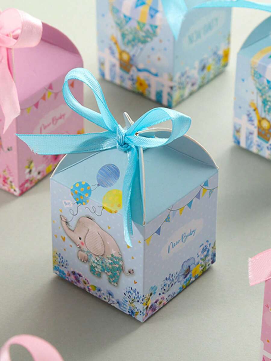10pcs Baby Party Favor Boxes, Baptism/1st Birthday Candy Box Gifts, Baby Shower Party Supplies