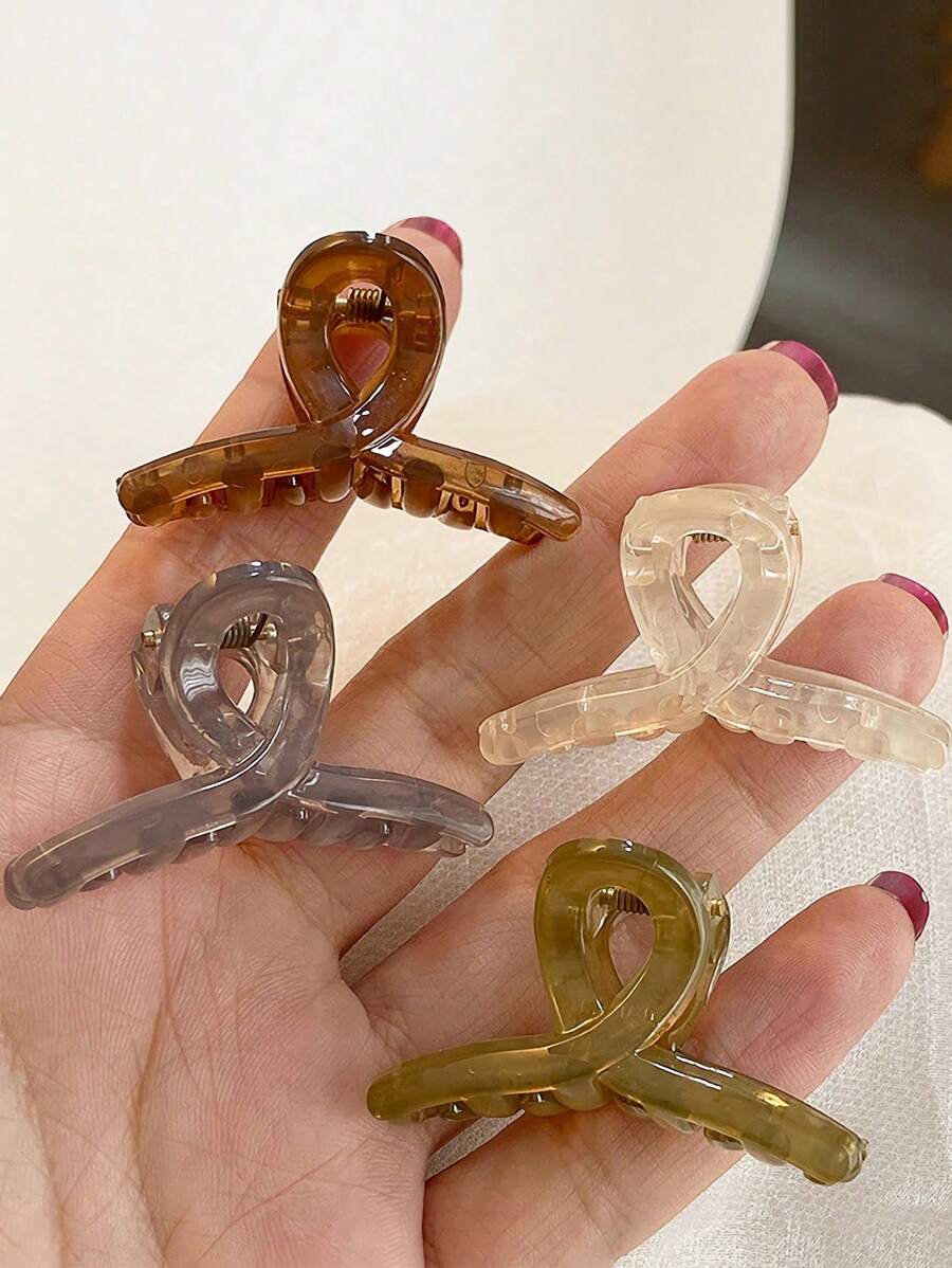 4pcs/Set Women's Mixed Color Cute Mini Hair Claw Clips, Suitable For Daily Dressing Up Casual,Hair Accessories,Hair Jaw Clip,Hair Clutch