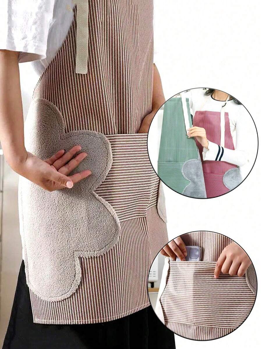 1pc Waterproof Aprons For Women With Pockets,Waterproof Kitchen Aprons Suitable For Cooking Baking Men Women
