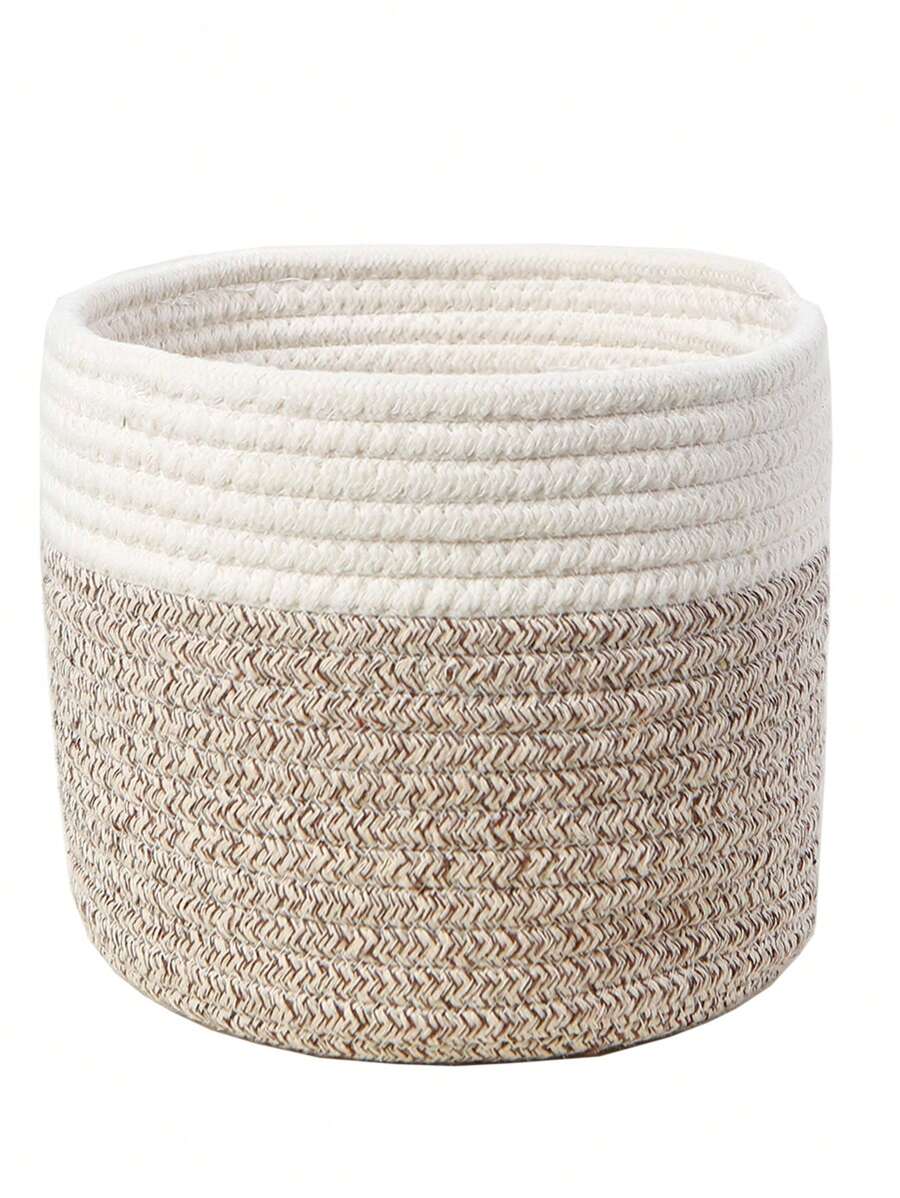 Panier tressé doux, panier de rangement, panier pour plante, panier en corde bohème pour pot de plante, décor de jardin en rotin naturel mélangé, paniers Boho avec cadre en métal pour ambiance côtière, panier géométrique, pour la rentrée scolaire