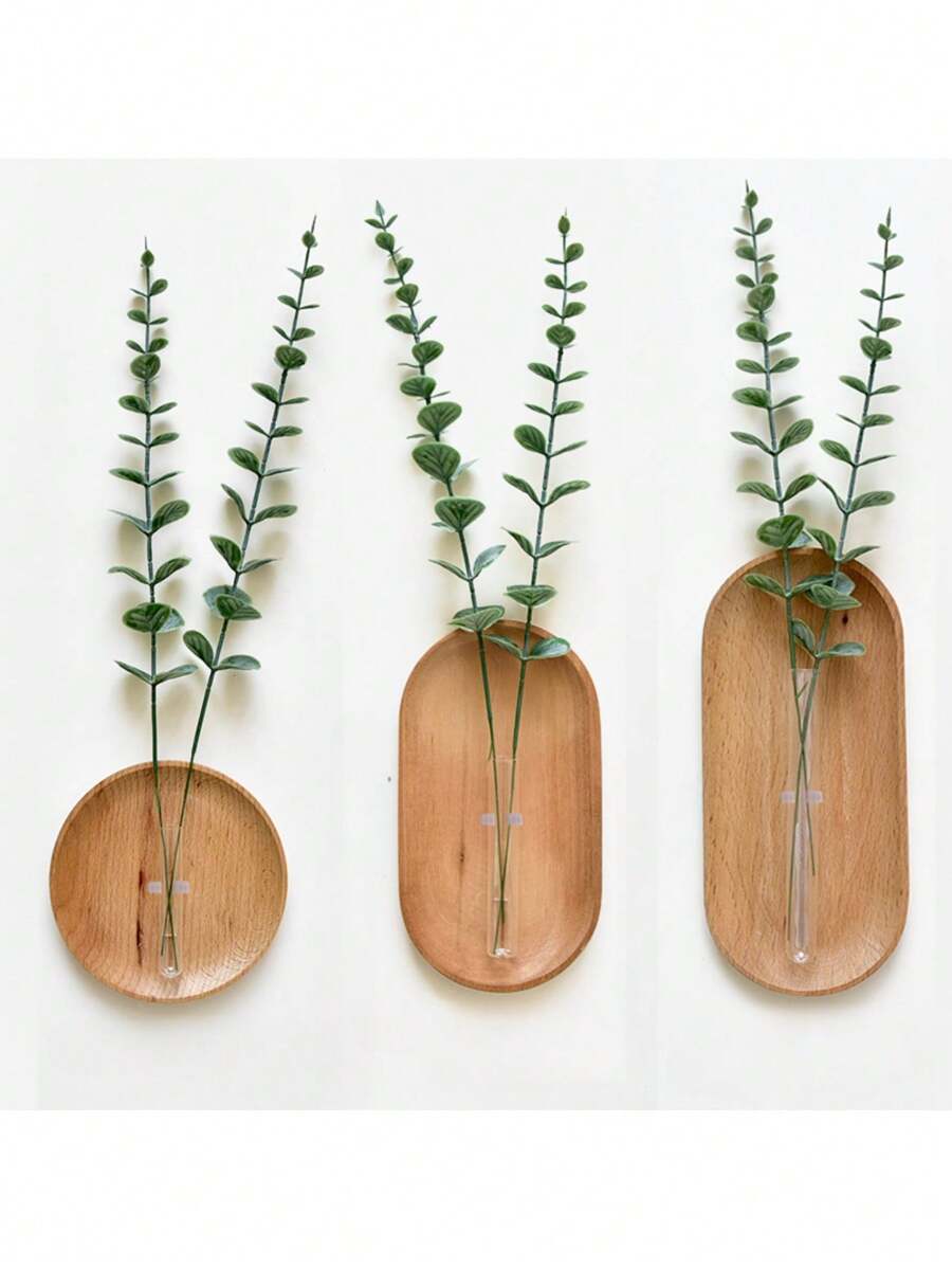 1 Stück Wanddekoration Wandblumenanordnung Anhänger DIY Handgemachte Vase Wohnzimmer Schlafzimmer Kreative Holzplatte Blumenutensilien Wanddekoration, Gartendekoration, Outdoor, Pflanzgefäß, Pflanzentopf, Gärtnerei
