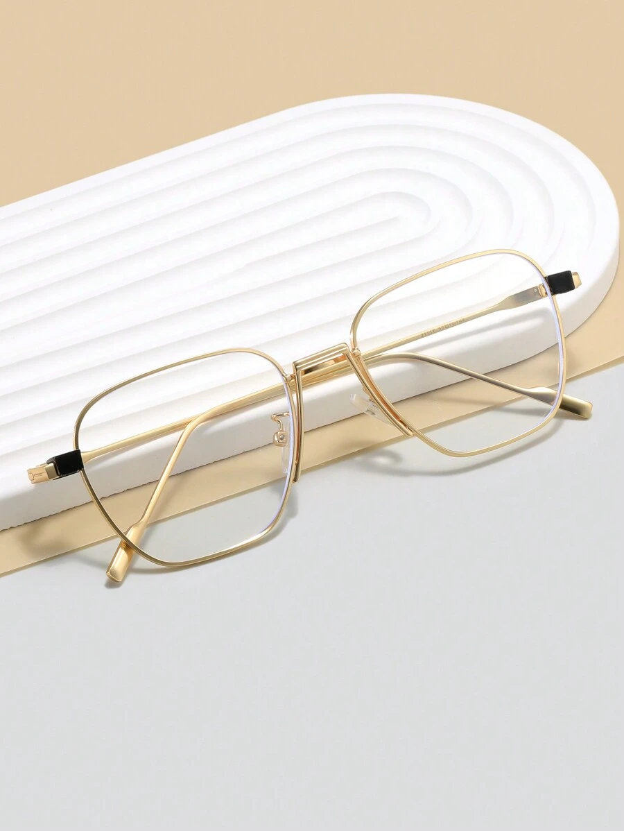 1 Pair Metal Frame Unisex Glasses, On