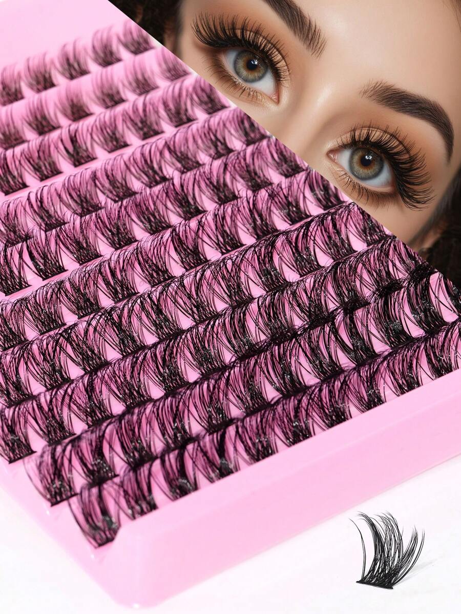 10 paar/set gemengde lengte 8-16 mm waterdichte nertsenbont wimpers, 120 stuks 3D ogen make-up DIY zelfklevende wimpers voor dagelijkse make-up of uitstapjes