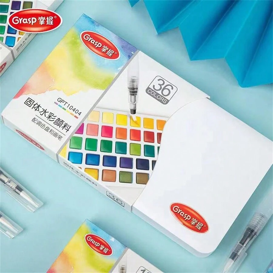 36 couleurs Ensemble de pigments d'aquarelle unicolore pour la peinture et le dessin, fournitures artistiques, outils artistiques de pigments d'aquarelle
