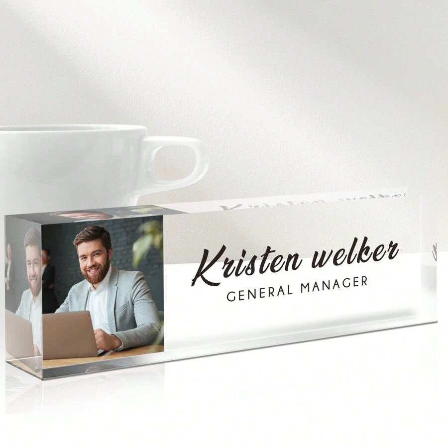Custom Name Plates For Desks With Photo/Logo, Desk Name Plate Personalized, Personalized Clear Acrylic Glass Block, Office Gifts For Cowrkers, Boss, Teacher/Employee Appreciation Gifts Office Desk Decor For Women Men, Acrylic Desk Accessories Back To School,Ornamental,Reusable,Multi-Functional,Modern,Colorful,Cute,Vintage,Workers,Clients,For Business/Work/Office,For School,Multi-Functional,Ornamental,Reusable,Modern,Colorful,Cute,Vintage,Cartoon,Kawaii,Custom,Personalized,Unique,Customized,Workers,Clients,Students,For Business/Work/Office,For School