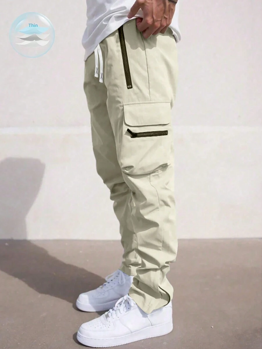 Pantalon cargo décontracté à cordon pour pré-adolescents, mode pour les déplacements, le printemps, l'été et l'automne