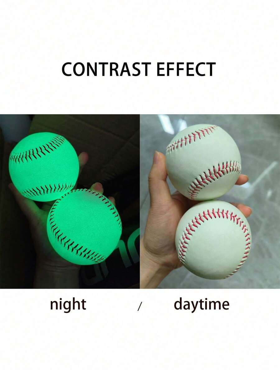 9inch/7.2cm Glowing Baseball, PVC Luminous Baseball Suitable For Day And Night Training