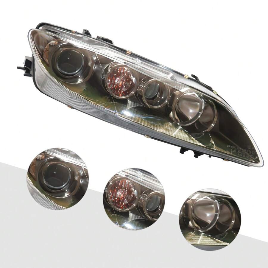 Halogen Headlights Assembly Fit For Right Side Headlamp Black Housing Headlight