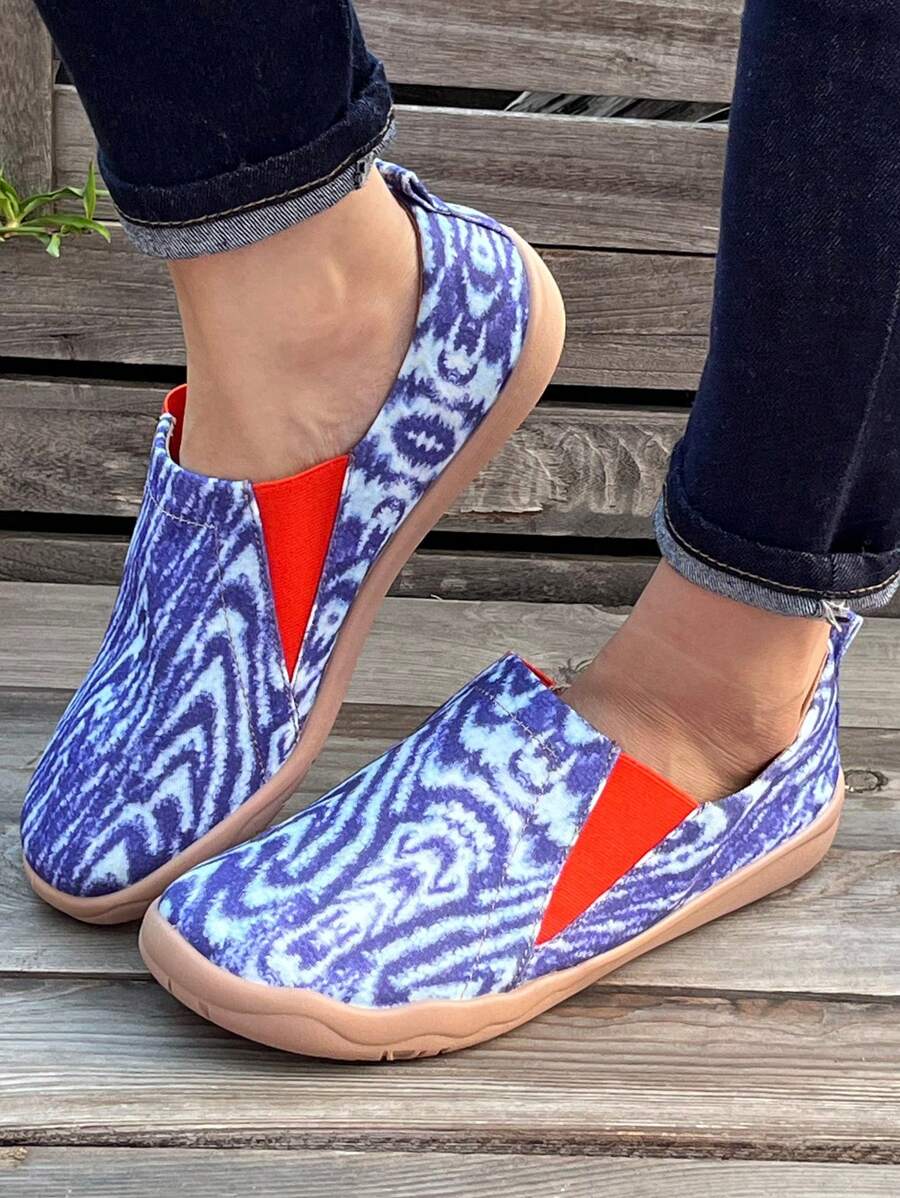 Zapatos planos versátiles y con estilo para mujer, zapatos casuales de punta redonda para exteriores, zapatillas atléticas ligeras y de bajo corte para caminar