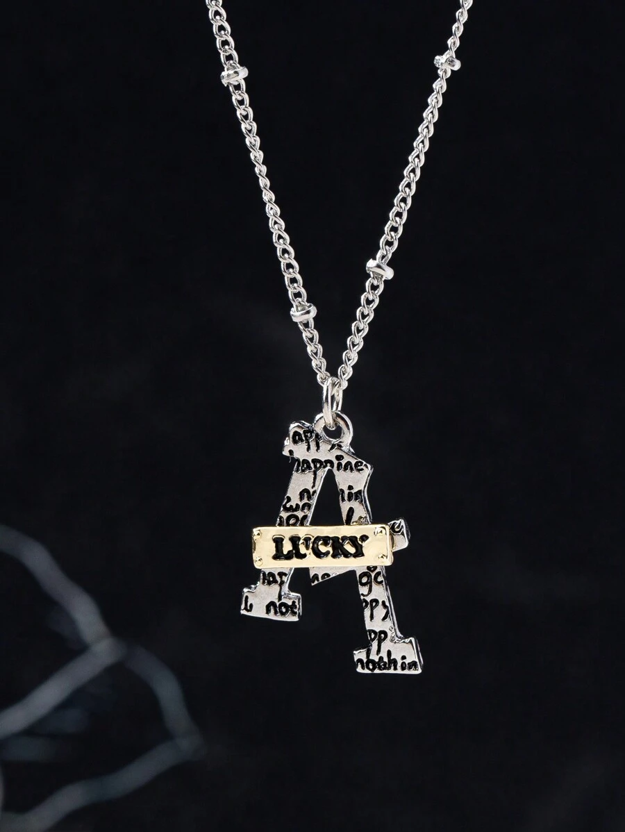 1 Pc Stylish Letter Design Personalized Necklace, Elegant Gift For Women On Dates, Parties, Holidays